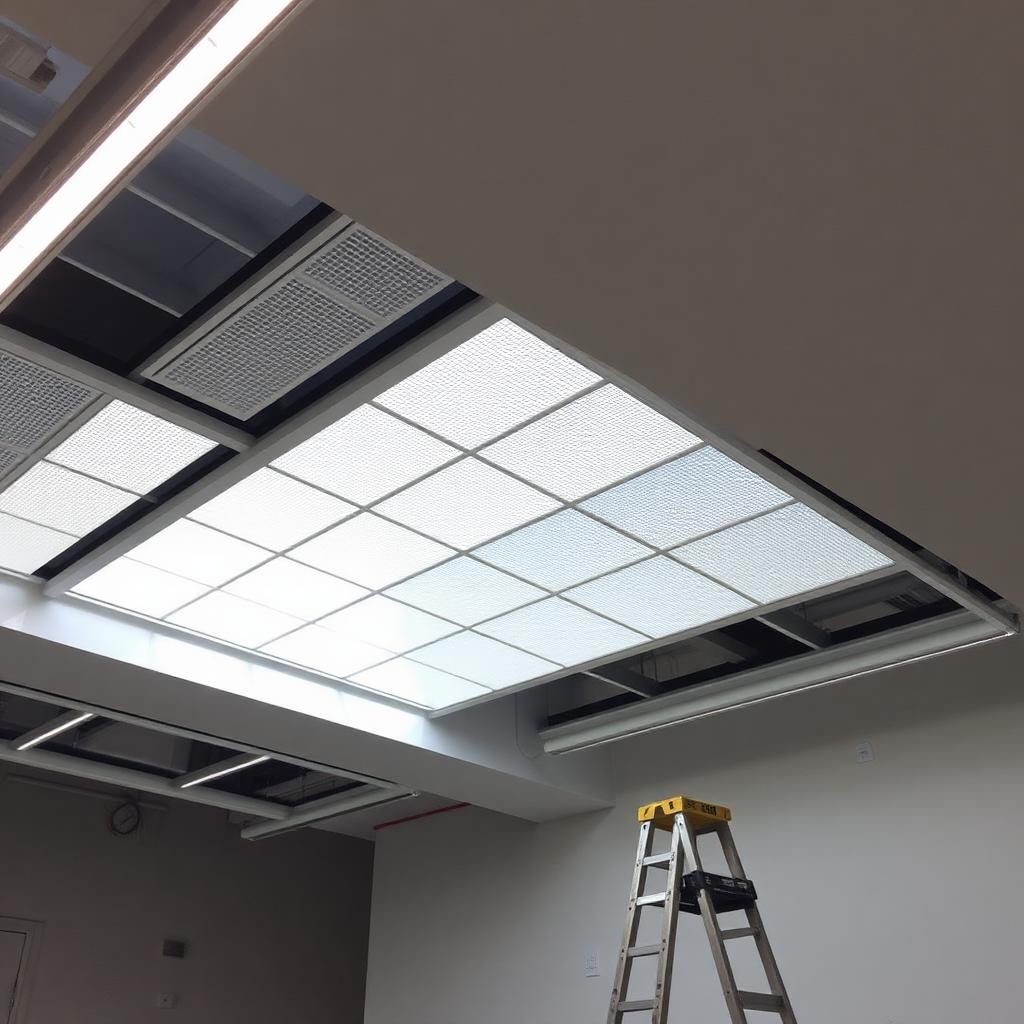Flush ceiling access hatch installation